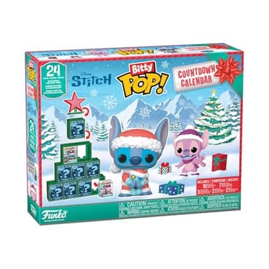 Funko Bitty Pop! Countdown Calendar: Stitch Holiday - Lilo and Stitch- Calendario de Adviento - 24 Días de Sorpresas - Minifigura de Vinilo Coleccionables - Caja Misteriosa - Idea de Regalo