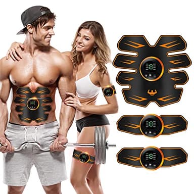 HONGXIAN Abdominales Electroestimulacion,ABS Muscular Abdominales Cinturón,Estimulación USB Recargable ABS Estimulador Muscular para Bdomen/Brazo/Piernas/Glúteos,8 Modos & 19 Intensidades