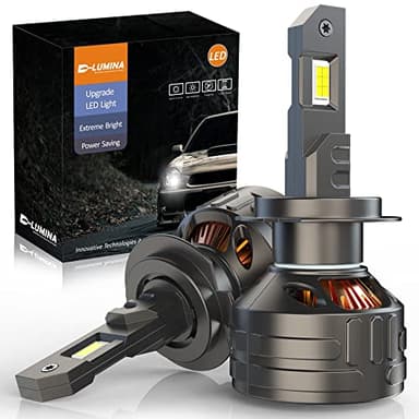 D-Lumina Bombilla H7 LED Homologadas Future Series,120W 30000LM,kit LED de Alto Lúmenes,Blanco Frío 6500K,IP68 Impermeable y Sistema de Refrigeración Avanzado,2 Paquete