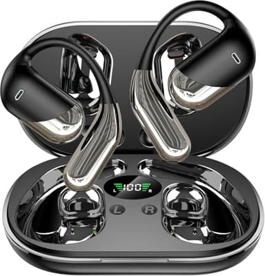 Auriculares de traducción en tiempo real con IA, auriculares de traducción 3 en 1, Compatibles con Español, Inglés, 144 idiomas y acentos, Cascos Bluetooth inalámbricos abiertos con Estuche de carga