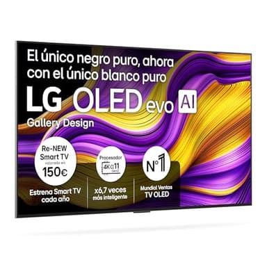 LG OLED55G54LW - TV 55", OLED EVO 4K, Smart TV AI G5, WebOS 25, Super Upscaling, Dolby Vision y Dolby Atmos, AMD FreeSync, Alexa/Google Assistant, Negro