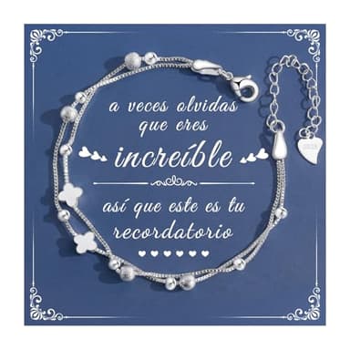CheersLife Pulseras Niña,Regalos Originales para Mujer,Regalos Niña 8 9 10 11 12 13 14 15 16 17 18 Años,Trébol Pulsera para Hermana Amiga Hija Sobrina - Regalo Cumpleaños Navidad San Valentín