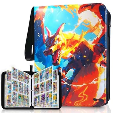 Álbum de colección para cartas Pokémon, 900 bolsillos, carpeta de coleccionismo y libro de cartas coleccionables, álbumes de 50 páginas, carpeta portátil TCG y tarjetas coleccionables