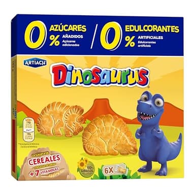 Artiach Dinosaurus 0% Galletas de Cereales, 185g