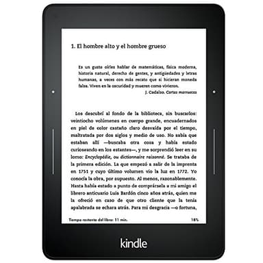 Kindle Voyage 3G reacondicionado certificado, pantalla de 6" de alta resolución (300 ppp) con luz integrada autorregulable, botones de Paso de página, 3G gratis y wifi