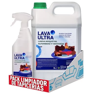 LavaUltra L109 Limpiador para Moquetas y Tapicerías, 5 Litros+750ml, Limpiador para Alfombras, Sofás y Textiles en Spray,Eficaz Contra Manchas Difíciles,Quitamanchas