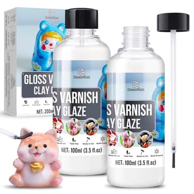 200ml Barniz Arcilla Secado al Aire - Esmalte Protector Profesional para Cerámica, Manualidades y Escultura, Acabado Brillante Impermeable que Previene Grietas y Arañazos - Efecto Vitrificado Duradero