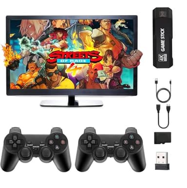 Consola de Juegos Retro . con 38000 Juegos, Consola de Videojuegos, Mando Inalámbrico, Salida HDMI TV, Game Stick 4K x2, Regalo para Niños y Adultos (64, GB)