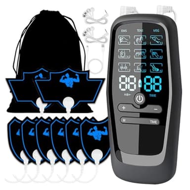 Tynmoel EMS Tens Unit Estimulador Muscular Profesional Masajeador Corporal Eléctrico Portátil para Dolor de Espalda, Dolor de Cuello, Dolor Corporal