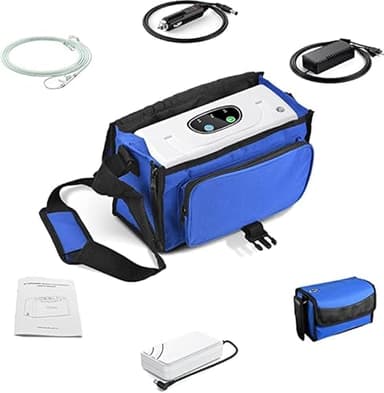Qrocsnpi Concentrador de oxígeno portátil, concentrador de oxígeno 33% ± 3% con batería, dispositivo de oxígeno de 3 L/min para el hogar y el aire libre