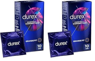 Durex Preservativos Perfect Connection, Extra Lubricados, Adecuado Para Sexo Anal, 10 condones, De Silicona, Sin fragancia (Paquete de 2)