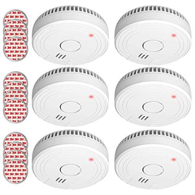 ELRO FS1805 | Juego de 6 Detectores de Humo | Kit de Montaje Magnético | Batería de 5 Años | Cumple con la Norma Europea EN14604 | Blanco | Set de 6
