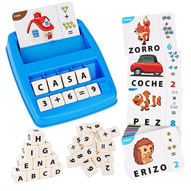 Joozmui Juguetes Niños 3 4 5 6 7 8 Años, Juegos Educativos Niños 3-10 Años Regalo Niña 3-11 Año Juegos para Niño Juguete Niña Aprender a Leer Juguete Montessori Scrabble Español