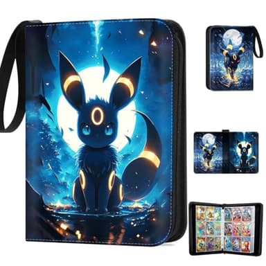 Album Cartas,Album Cromos 8 Bolsillos,50 Páginas Pueden Contener 400 Tarjetas,PU Transparente e Impermeable,Compatible con Diferentes Tarjetas Deportivas,Regalo Para Niños Y Niñas