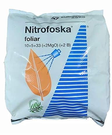 Nitrofoska Abono foliar 10-5-33. 5 Kilos. Otoño y brotacion. Fertilizante potasico.Abono foliar para olivos
