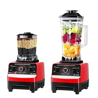 Batidora de Vaso de 2000W, 2 en 1Profesional Licuadora de 2L, Licuadoras Para Zumos y Batidos con 6 Velocidades, Cuchillas 4 Filos de acero inoxidable Blender,Función de Limpieza Automática (C)
