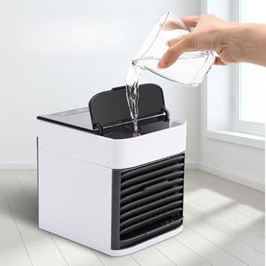 UBOON - Aire Acondicionado Portátil | Climatizador Evaporativo Silencioso y Potente con 3 Niveles | Mini Air Cooler USB y Corriente | Bajo Consumo A+ para Dormitorio u Oficina