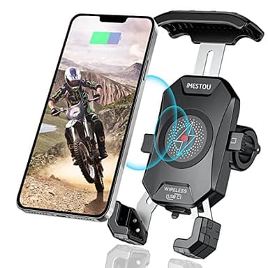 Teléfono Inalámbrico de la Motocicleta Monte USB C 3.0 Cargador de Soporte de Teléfono QI 15W por Cableado/Enchufe a USB Una Base de Manillar de Aluminio de Zócalo para Teléfonos Celulares de 4 "-7"
