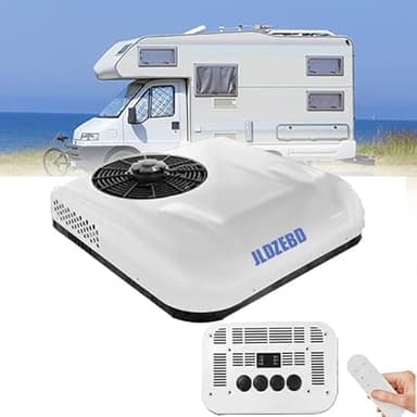 JLDZEBD Autocaravana Aire Acondicionado 12V, Aire Acondicionado Caravana, Viento Frio/Refrigeración Y Calefacción Dos Estilos, Para Caravana, Camionetas, Autocaravanas, Camiones,Caliente y frío en uno