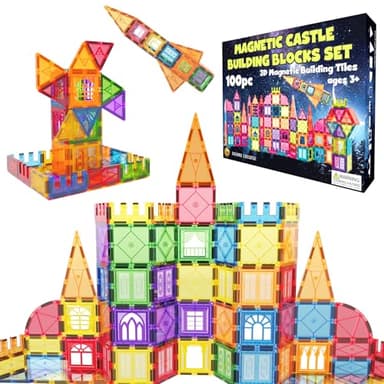 Desire Deluxe - Juego de bloques magnéticos de construcción para niños (100 piezas) - Aprender con imanes STEM - Juguete educativo de construcción para niños de 3 años en adelante - Desarrollo