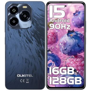 OUKITEL C65 Android 15 Telefonos Moviles Libres - 16GB + 128GB/1TB Telefono Movil, 6.7" HD+90Hz Móviles, Batería 5150mAh Smartphone, Cámara 50MP+8MP, Triple 4G SIM/GPS/Fingerprint/OTG/3.5mm Jack
