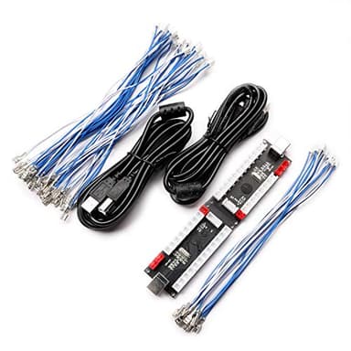 BEYEE Codificador USB de 2 jugadores con cero latencia para joystick de arcade y botones de arcade, codificador de joystick USB para PC, MAME, Windows y Raspberry Pi (2Pin+4.8mm)