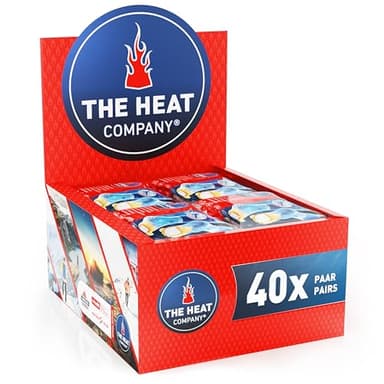 The Heat Company Calentadores Pies - 40 Pares - Extra CÁLIDO - Adhesivo - 8 Horas de pies Calientes - Calor instantáneo - Activado por Aire - Puro Natural - para Todos Las Tallas
