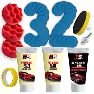 Pulir faros coche - Kit de polímero líquido para faros HS - Kit pulir faros coche completo para restauración de faros de coche - Kit de pulimento faros coche