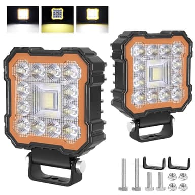 antom Foco led 12v 2 piezas 132W 9-60V Faros led 4x4 IP68 impermeables 13200 lúmenes para excavadoras, tractores, remolques, ATV, camiones, vehículos todo terreno, motos, entusiastas del aire libre