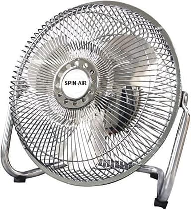 Max Star Ventilador de Sobremesa y Suelo 12" Silencioso, 3 Velocidades, Acabado de Acero, 47W, Inclinable, Seguro, 3 Aspas