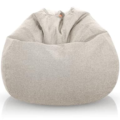 Aiire Sofa Puff Salon Moderno - [90x65] Sillon Puf Gigante XXL con Relleno Incluido para Habitacion Juvenil o Adolescente - Bean Bag Chair Gamer - Puffs Infantiles de Diseño Beige