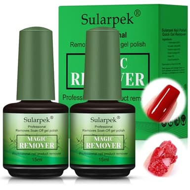 Sularpek 2 Pcs Removedor Esmalte Permanente, Quita Esmalte Semipermanentes Para Uñas, Gel Nail Polish Remover, Magic Remover Set, limina Fácil y Rápidamente el Esmalte en 3-5 Minutos