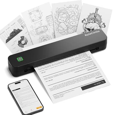ByteCintia C80 A4 Impresora portátil térmica, Impresora de Papel A4 Bluetooth para Oficina Móvil, Compatible con teléfonos Android e iOS y computadoras portátiles