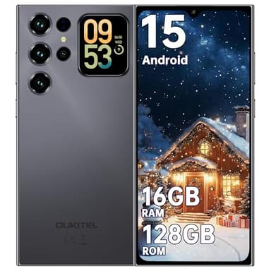 OUKITEL C62 Teléfonos Inteligentes - Telefonos Moviles Libres 6.88" Pantalla HD+ Smartphone 16GB+128GB/1TB Telefono Móvil Android 15 5150mAh Cámara 13MP Dual 4G SIM Face ID 1.8" Pantalla Trasera