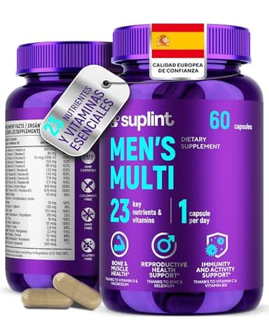 Multivitaminas Hombre Alta Potencia – Complejo Vitamínico Completo A-Z con Vitaminas y Minerales – 60 Cápsulas para 60 Días – Energía, Inmunidad y Salud – Multivitamínico Hombre