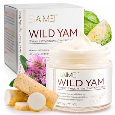Wild Yam Cream, Organic Enriched Wild Yam Cream, Wild Yam Cream Organic for Hormone Balance, Women's Organic Wild Yam Root Cream, Promoting Women Body Support All Skin Types, 60g