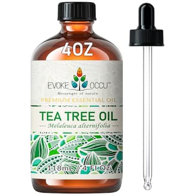 EVOKE OCCU Aceite Esencial de Árbol de Té 118ml, Aceite Puro de Árbol de Té para Difusor Piel Cabello Cuerpo Cuidado de Uñas