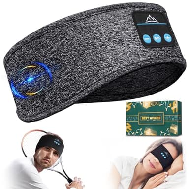 Auriculares para Dormir Regalos Originales para Hombre Mujer: Amigo Invisible Regalos Antifaz para Dormir Auriculares para Dormir con Ultrafinos HD Estéreo Altavoces, Orejeras Antiruido para Dormir