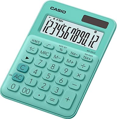 Casio MS-20UC-GN - Calculadora, 2.3 x 10.5 x 14.95 cm, color verde