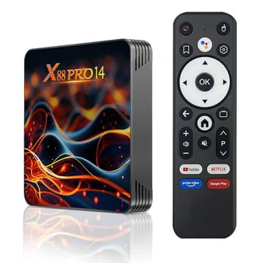 TV BOX Android 14.0,Dulmssxy Smart tv box with 2GB RAM 16GB ROM RK3518 Quad-Core 64bit Cortex-A53 Mali 450 MP2 GPU Support 4K 3D 1080P 2.4/5.0GHz WIFI BT5.0 10/100M Ethernet DLNA HDMI 2.0 H.265 USB3.0