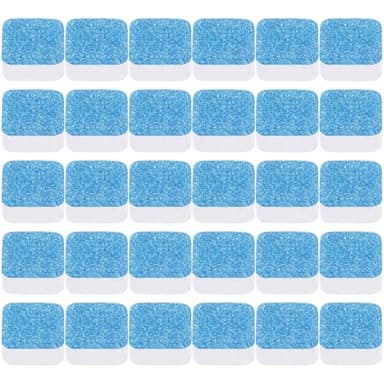 Limpia Lavadoras,Limpiador de Sólido para Lavadora,Detergente Limpiador,Limpiador de Lavadora,Elimina Olores,Desincrustante para Lavadoras,Suciedad y Acumulaciones,Descontaminación Triple,30PCS