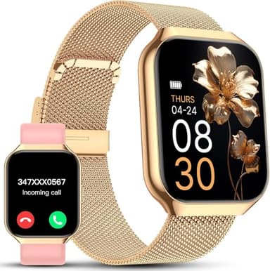 Reloj Inteligente Mujer, 1.91" Smartwatch Mujer pulgadas con Llamadas, IP68 Impermeable, 120+ Modos Deportivos con HD Pantalla Táctil, Podómetro, Monitor de Sueño, Impermeable IP68 para Android iOS