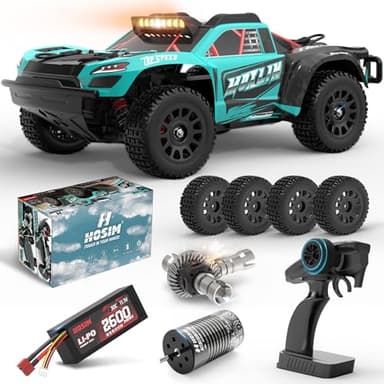 Hosim Coche teledirigido 1:14, 3S Lipo 70 km/h, rápido coche teledirigido impermeable, RC Offroad 4 x 4, RC Monster Truck adulto (M13)