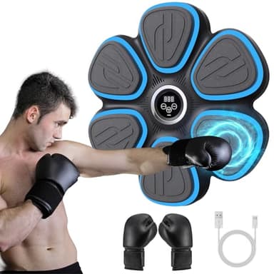 Music Boxing Machine - Máquina de boxeo para adultos con luz LED, Bluetooth, con guantes de boxeo, con 9 modos de velocidad y conteo