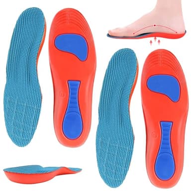 Audasi Plantillas Acolchadas Fascitis Plantar Arco De Apoyo Plantillas Ortopédicas Aliviar Pies Planos Talón Dolor Amortiguación Cómodo Gel Plantillas Plantillas Arco De Apoyo(Orange, 37-38)