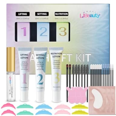 Libeauty Lifting Pestañas, 10ml Kit Lifting de Pestañas, Laminado de Cejas Kit Profesional, Diseño Tubular, Control Preciso de la Cantidad de Emulsión, Fácil De Almacenar, Kit de Laminación de Cejas