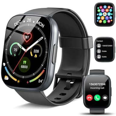 Reloj Inteligente Hombre Mujer, 1.95" Smartwatch con Llamadas Bluetooth y Whatsapp Notificación, 110+ Modos Deportivos Pulsera, Pulsómetro/Podómetro/Monitor de Sueño, Impermeable IP68 para Android iOS