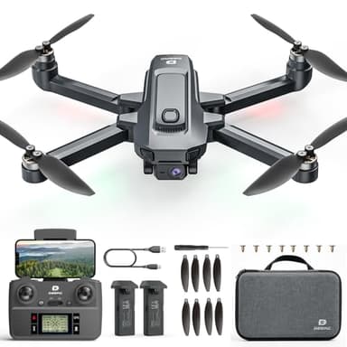 DEERC D35 Drone con Cámara 4K para Adultos, Cuadricóptero RC Plegable con Retorno Automático por GPS, Motor sin Escobillas, Sígueme, Mantenimiento de Altitud, 40 Minutos de Vuelo