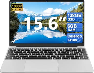 Ordenador portátil Notebook 15,6 pulgadas 5G WiFi 128 GB ROM 1TB SSD extensiones 6 GB RAM, ordenador portátil Win10 5000 mAh1080FHD BT4.2 USB3.0, Laptop Pegatinas para teclado italiano y ratón