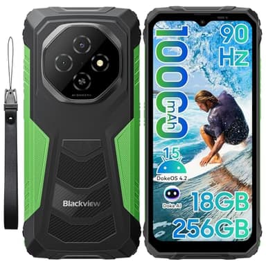 Blackview Fort 1 Móvil irrompible Android 15, 256GB+18GB (TF 2TB) Móvil Rugerizado,10000mAh Batería - 6.56" HD+ Teléfono Movil, AI Camera, Face ID/Dual SIM/NFC/OTG/390g/Gemini AI Movil Indestructible